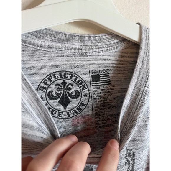 Affliction Chris Kyle American Sniper Graphic T-Shirt Gray 2XL - Picture 3 of 6